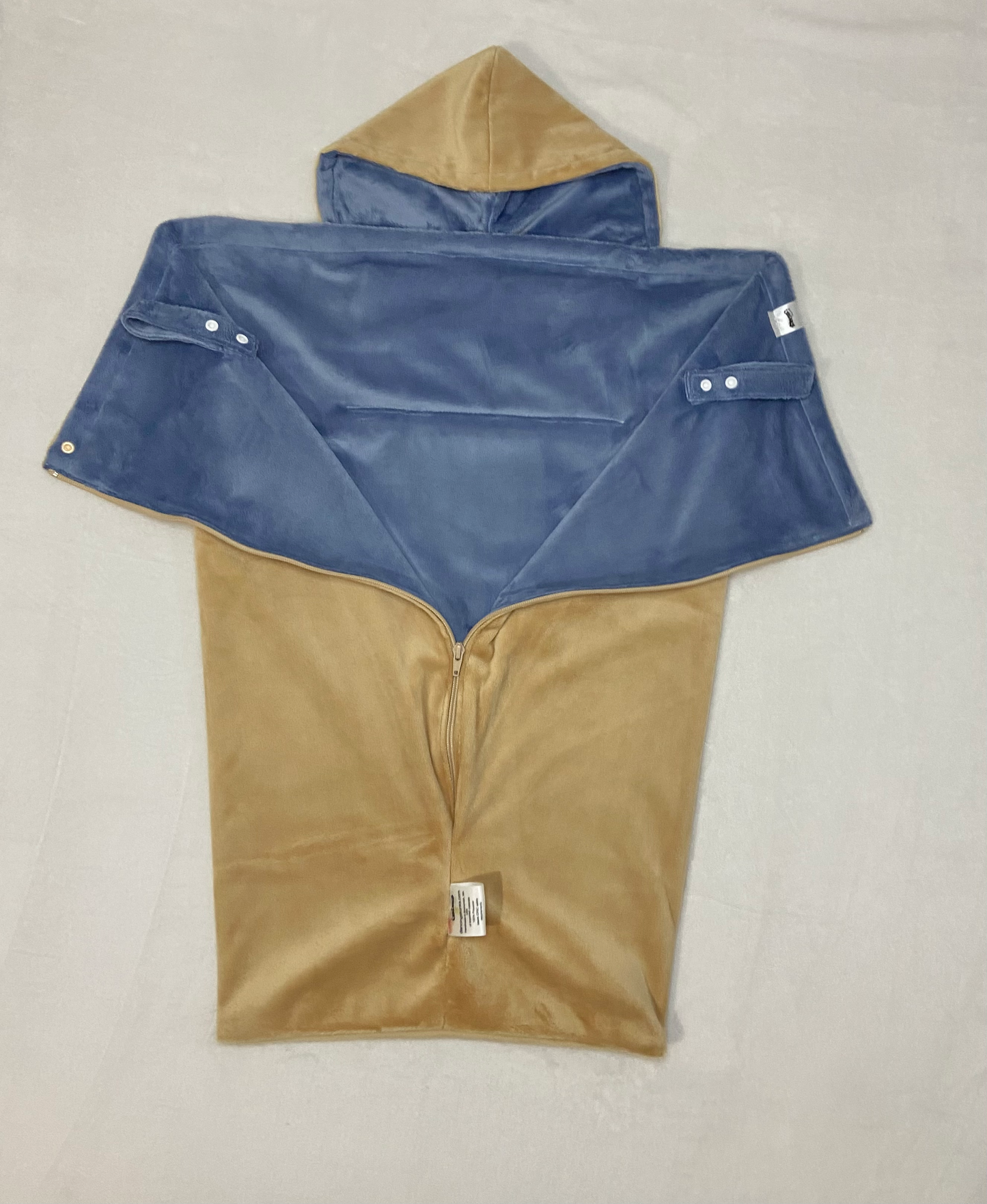 Camel tan with blue