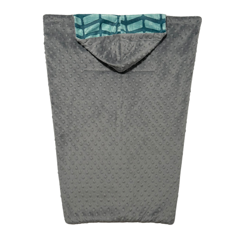 Cocoona All-in-One Baby Bunting, Grey Dot with Teal Herringbone Lining