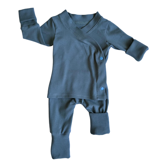 Grow-With-Me Romper for Skin-to-Skin, Blue