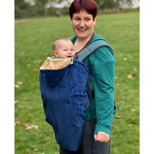 Cocoona All-in-One Baby Bunting, Blue Stripe with Tan Lining