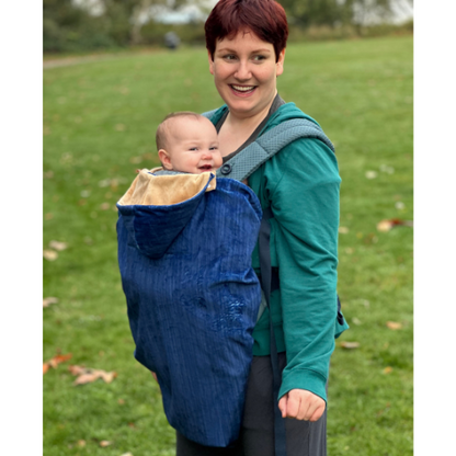 Cocoona All-in-One Baby Bunting, Blue Stripe with Tan Lining