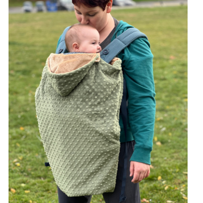 Cocoona All-in-One Baby Bunting, Green Dot with Tan Lining