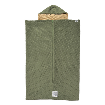 Cocoona All-in-One Baby Bunting, Green Dot with Tan Lining